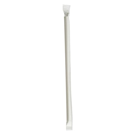 Boardwalk Wrapped Jumbo Paper Straws, 7.75", Paper, White, PK1280 BWKPPRSTRWIW